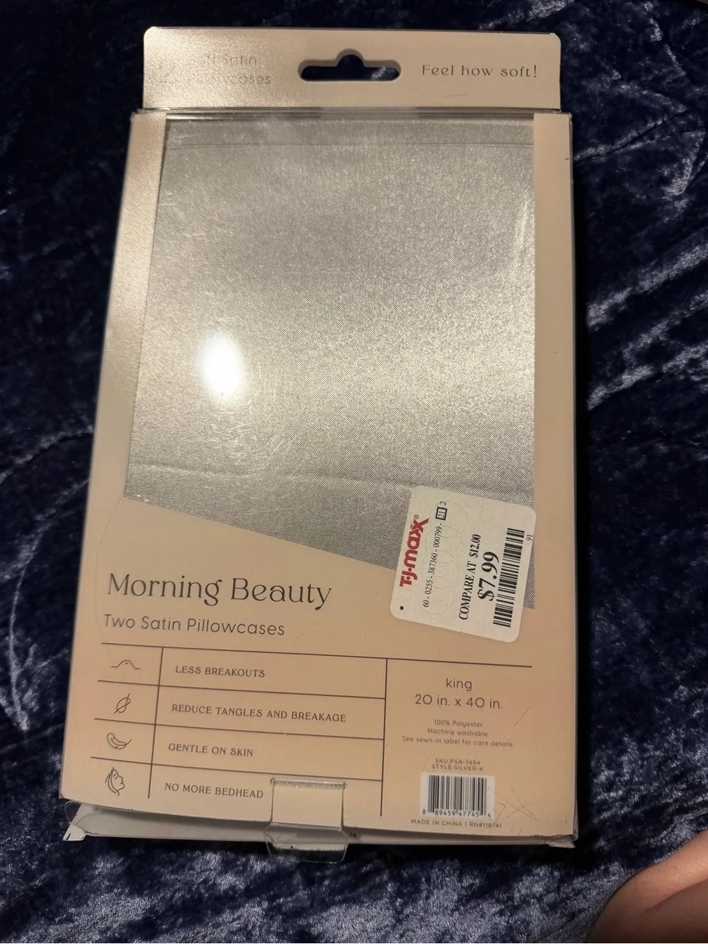Morning Beauty Satin Pillowcases in Shimmering Silver
